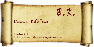 Baucz Kósa névjegykártya